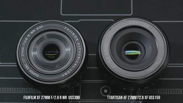 So sánh TTArtisan 27mm f/2.8 vs Fujifilm XF 27mm f/2.8 R WR